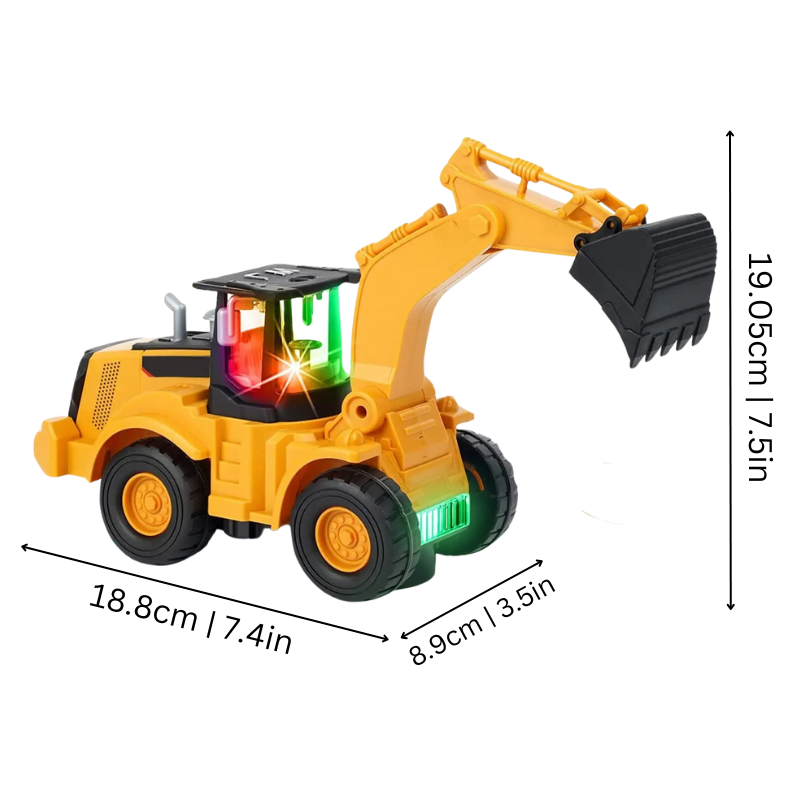 DiggyGroove Light Up Musical Excavator Construction Vehicle Toy