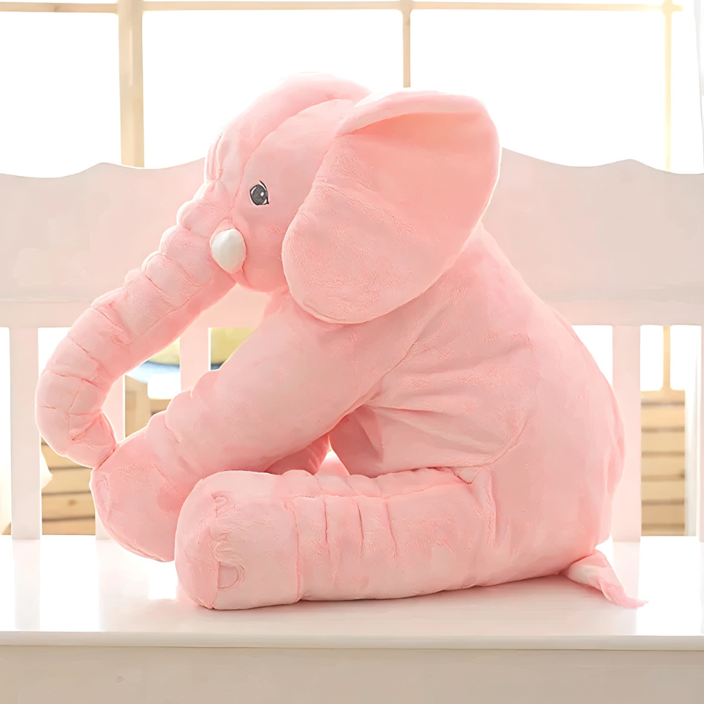 SnuggleEle Plush Elephant Baby Pillow, Soft Comfort Nursery Gift