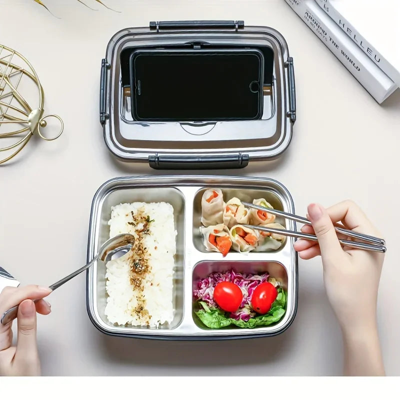 FreshNest Steel Bento Lunch Box – Leak-Proof Stainless Steel Meal Container for Kids & Adults