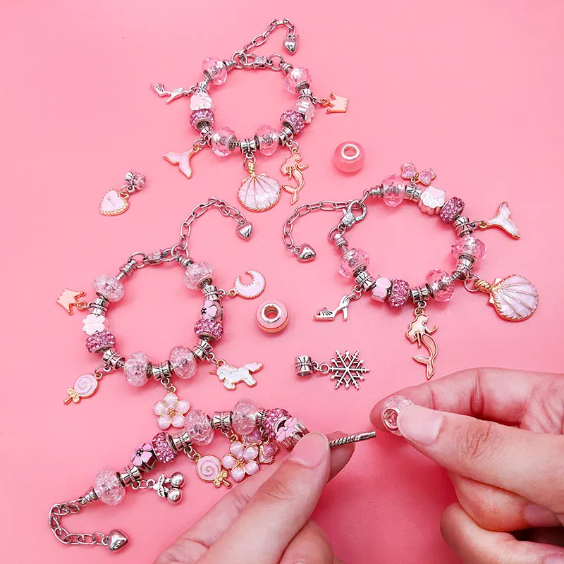 CharmCraft DIY Bracelet Making Kit, Jewelry Charm Bead Set for Creative Kids