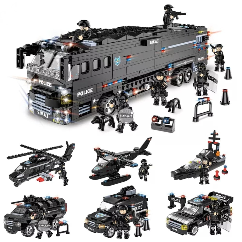 SWATBuilder SWAT Team Construction Set, 1014 Pieces Compatible Building Toy for Kids