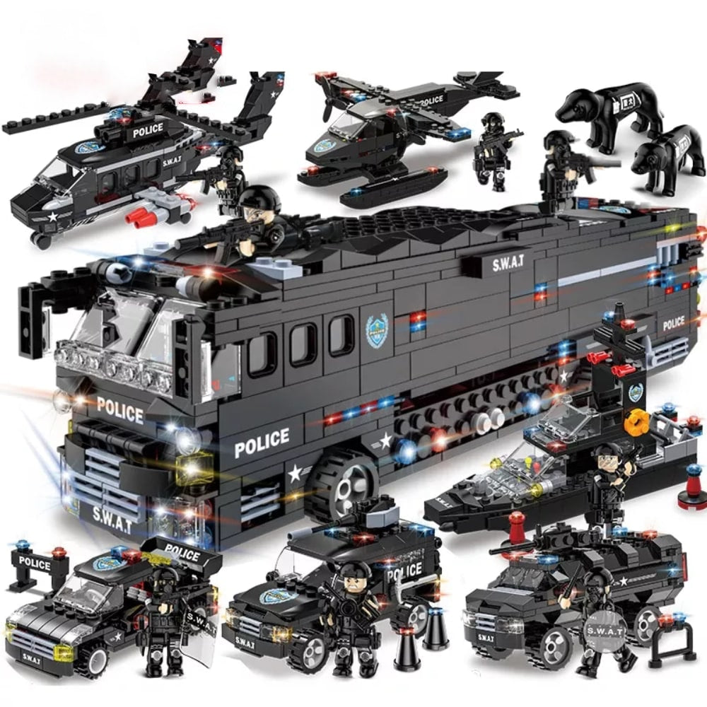 SWATBuilder SWAT Team Construction Set, 1014 Pieces Compatible Building Toy for Kids