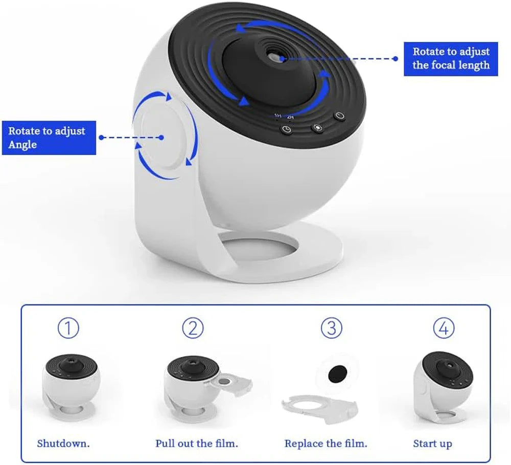 StarOrbit 360° Rotating Galaxy Night Light, LED Star Projector Lamp for Kids & Home