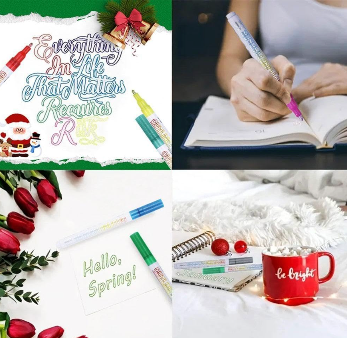 DuoMark Colorful Metallic Double Line Highlighters, Creative Art & Study Marker Set