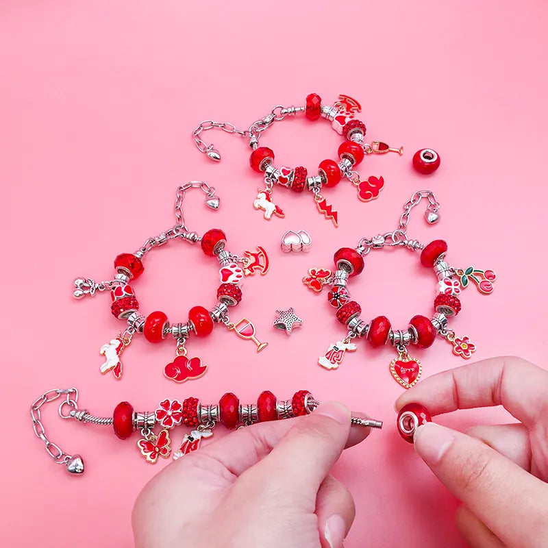 CharmCraft DIY Bracelet Making Kit, Jewelry Charm Bead Set for Creative Kids
