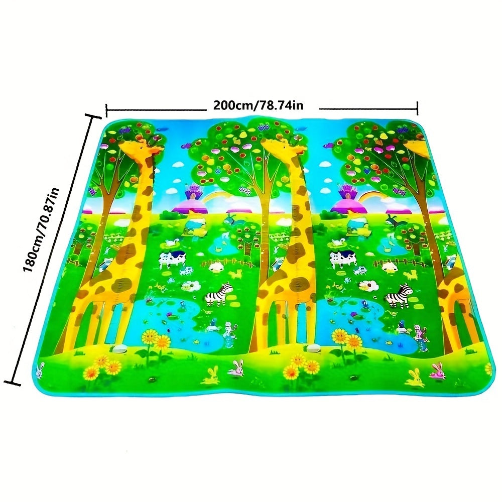 PlaySafe Double-Sided Foam Play Mat, Non-Slip Educational Baby Mat 180x120cm