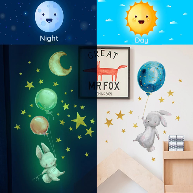 DreamGlow Glow-in-the-Dark Wall Stickers, Soothing Nighttime Room Décor for Kids