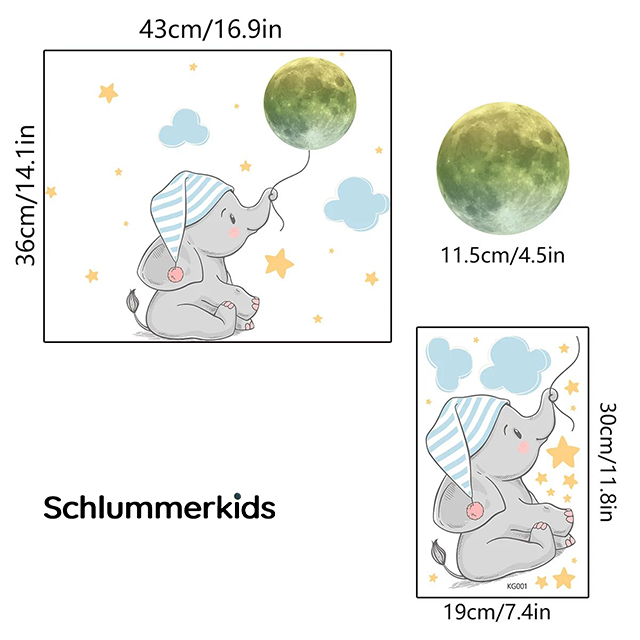 DreamGlow Glow-in-the-Dark Wall Stickers, Soothing Nighttime Room Décor for Kids