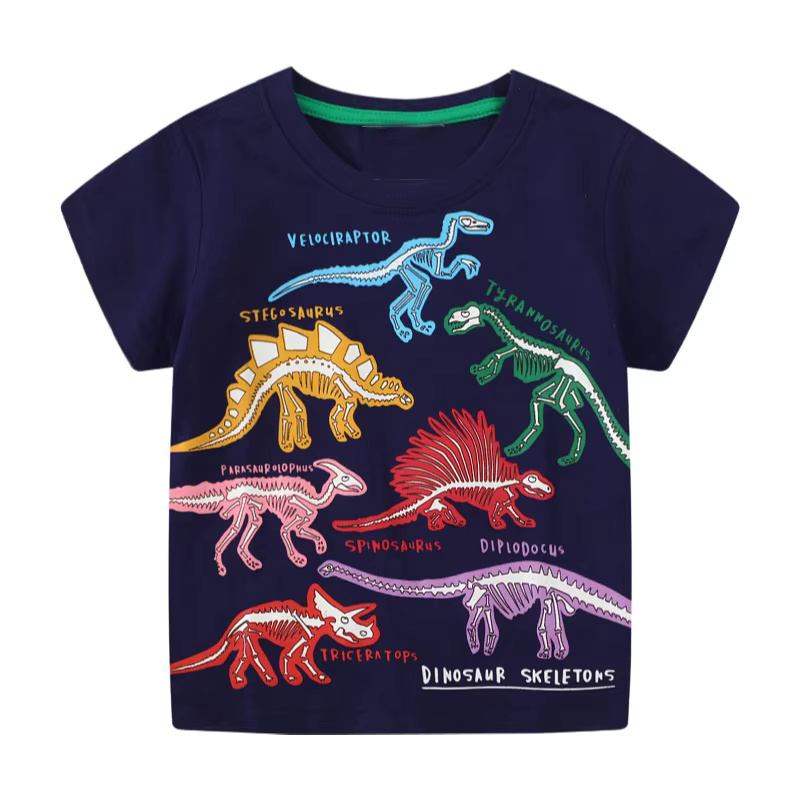 DinoGlow Kids Glow-in-the-Dark Dinosaur T-Shirt, Fun Graphic Tee for Boys & Girls