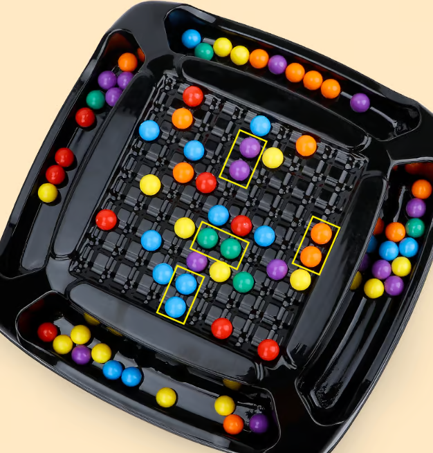 BrainBounce Rainbow Bead Elimination Game, Strategic Logic Board Game for Kids & Family