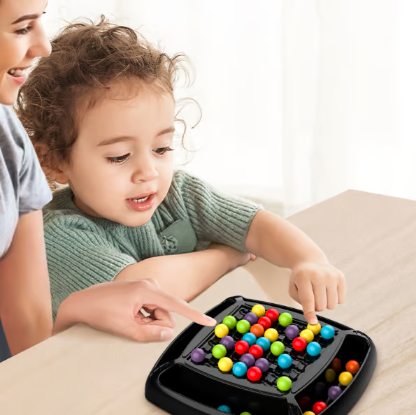 BrainBounce Rainbow Bead Elimination Game, Strategic Logic Board Game for Kids & Family