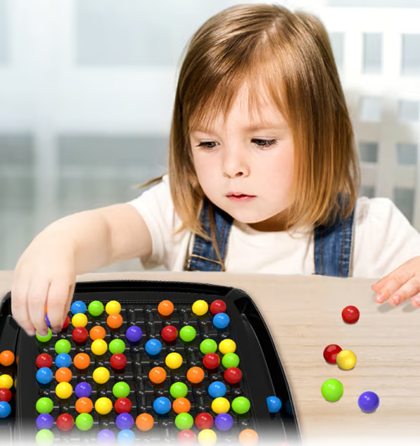 BrainBounce Rainbow Bead Elimination Game, Strategic Logic Board Game for Kids & Family