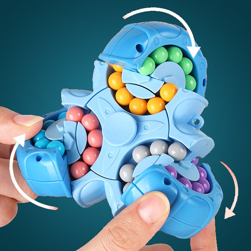 SensorySpin 2-in-1 Fidget Toy, Rubik’s Cube & Magic Bean Gyro Spinner