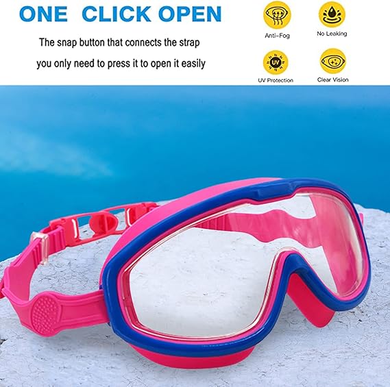 AquaView Kids Swimming Goggles with Anti-Fog Lens and Comfortable Adjustable Fit