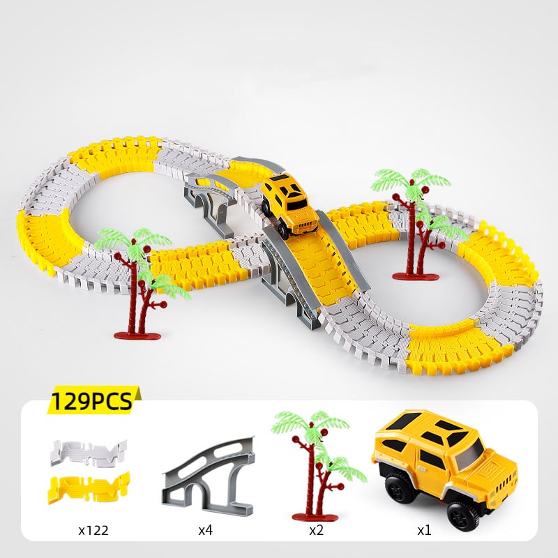 TrackTwist Flexible Race Track Set for Kids, Bendable DIY Car Road Play Toy