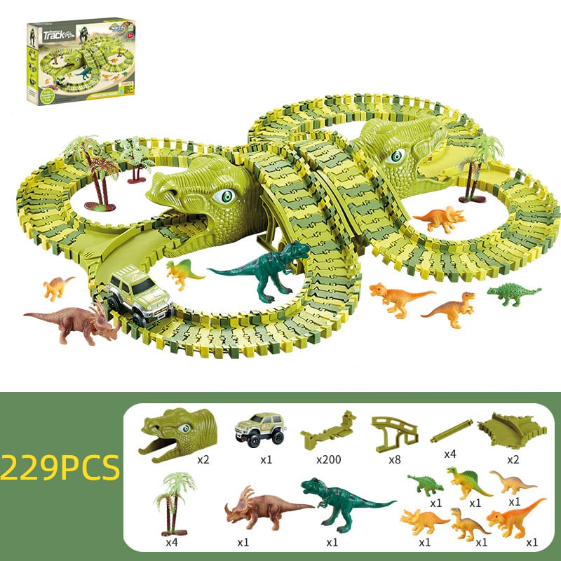 TrackTwist Flexible Race Track Set for Kids, Bendable DIY Car Road Play Toy