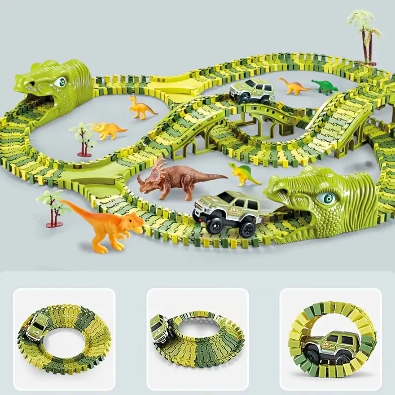 TrackTwist Flexible Race Track Set for Kids, Bendable DIY Car Road Play Toy