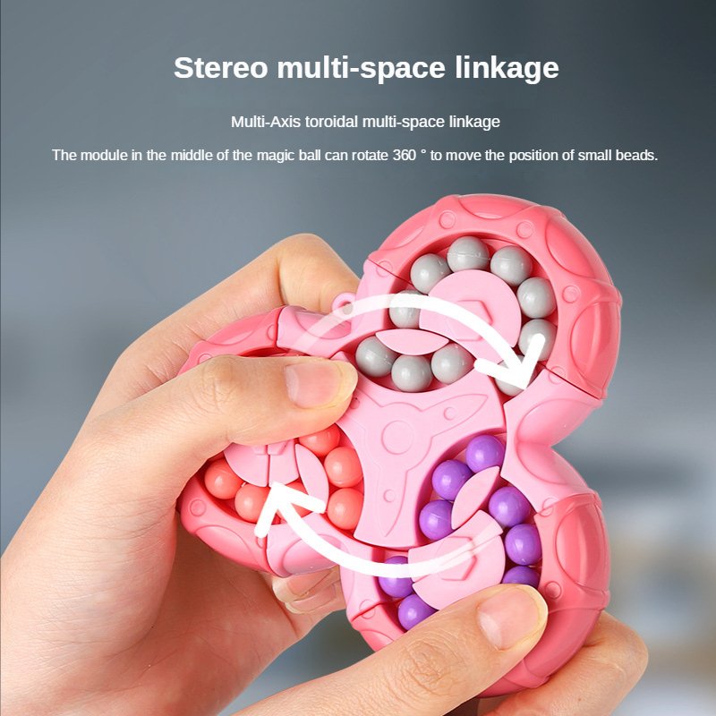 SensorySpin 2-in-1 Fidget Toy, Rubik’s Cube & Magic Bean Gyro Spinner