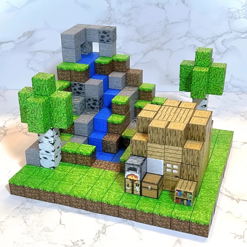 BlockCraft Magnetic Building Block Construction Toy Set for Kids STEM Play