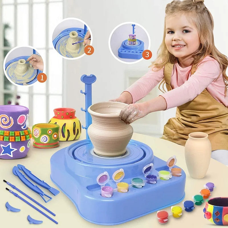 ClayCraft Kids Pottery Wheel Set for Children Creative Art Play