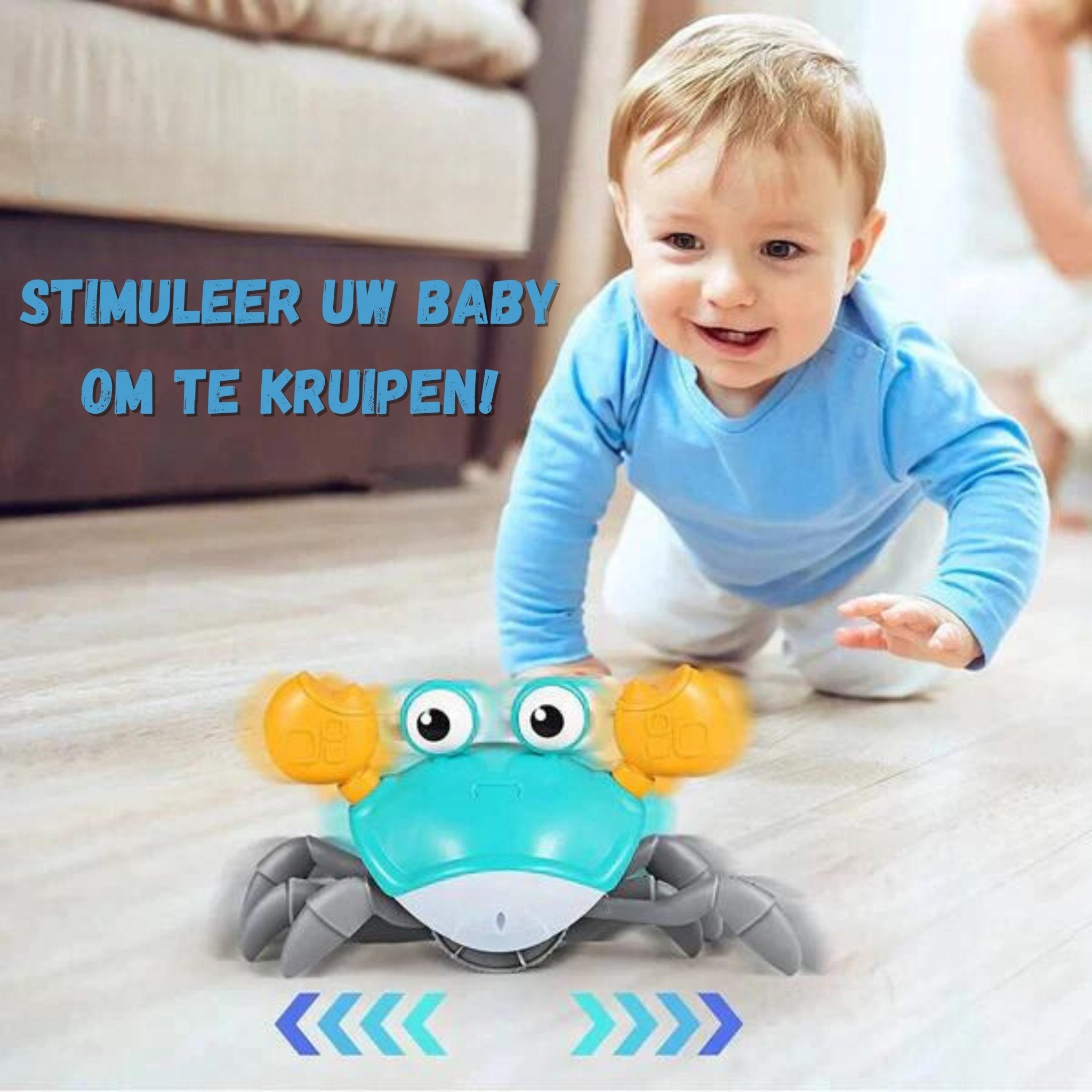 CrawlMate Interactive Crawling Crab Toy for Babies with Music Lights and Active Play