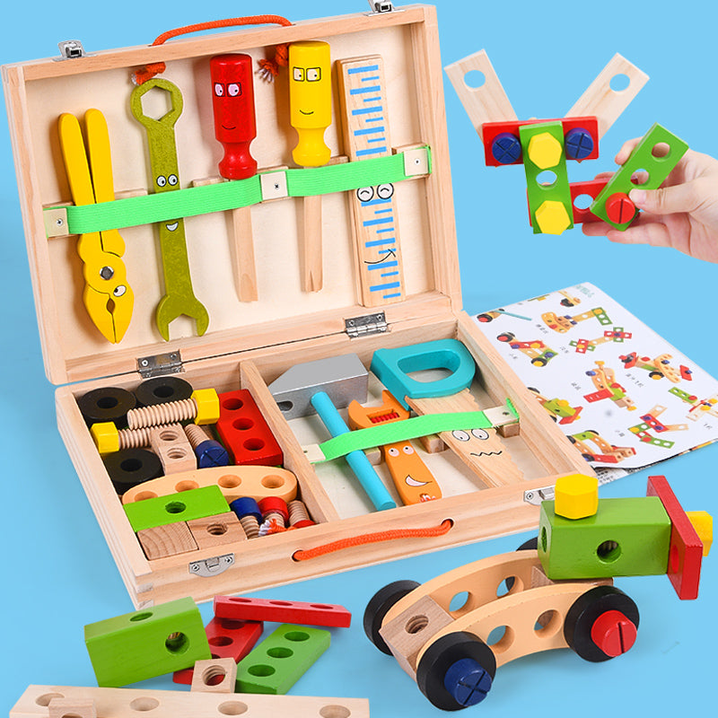 ToolSprout Wooden Tool Kit Pretend Construction DIY Toy for Kids