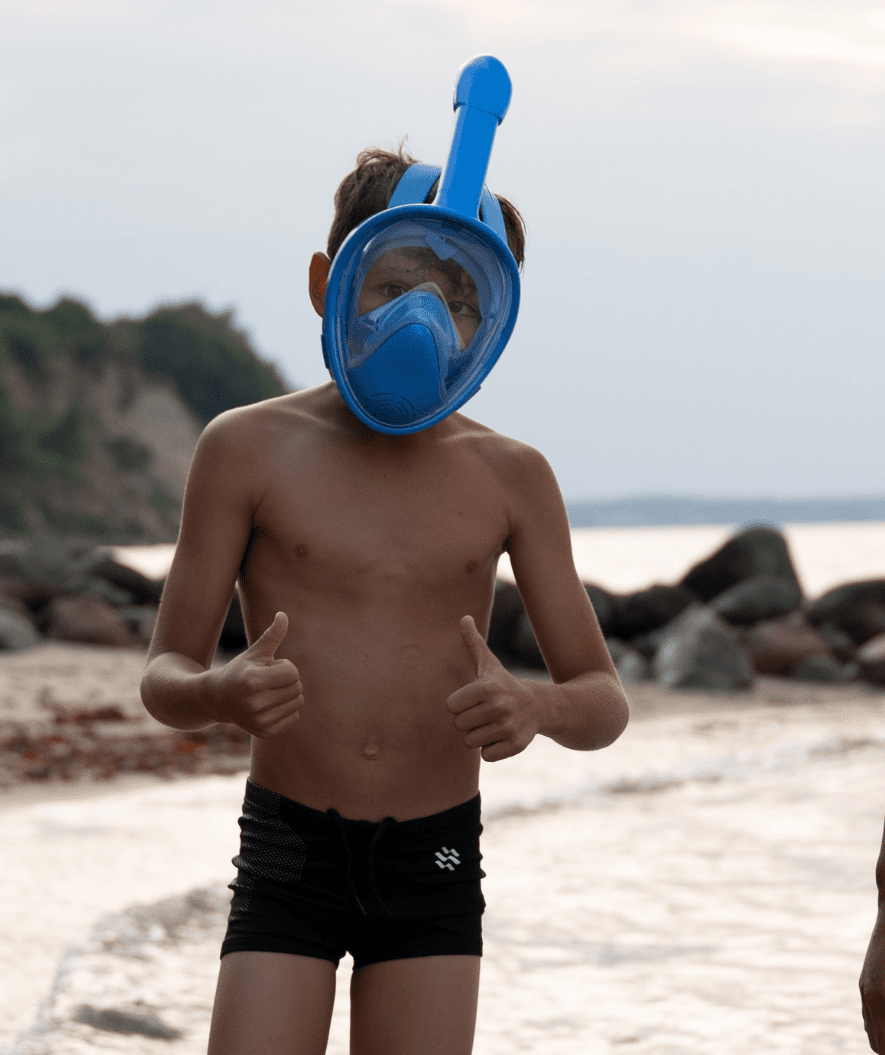 AquaView Kids Snorkel Mask with 180° Panoramic View, Dry Top Leak-Proof Design