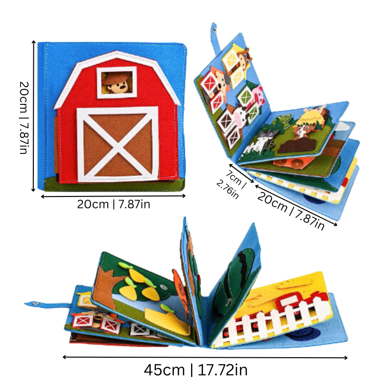 LittleBarn Soft Felt Farm Busy Book Interactive Learning Toy for Toddlers