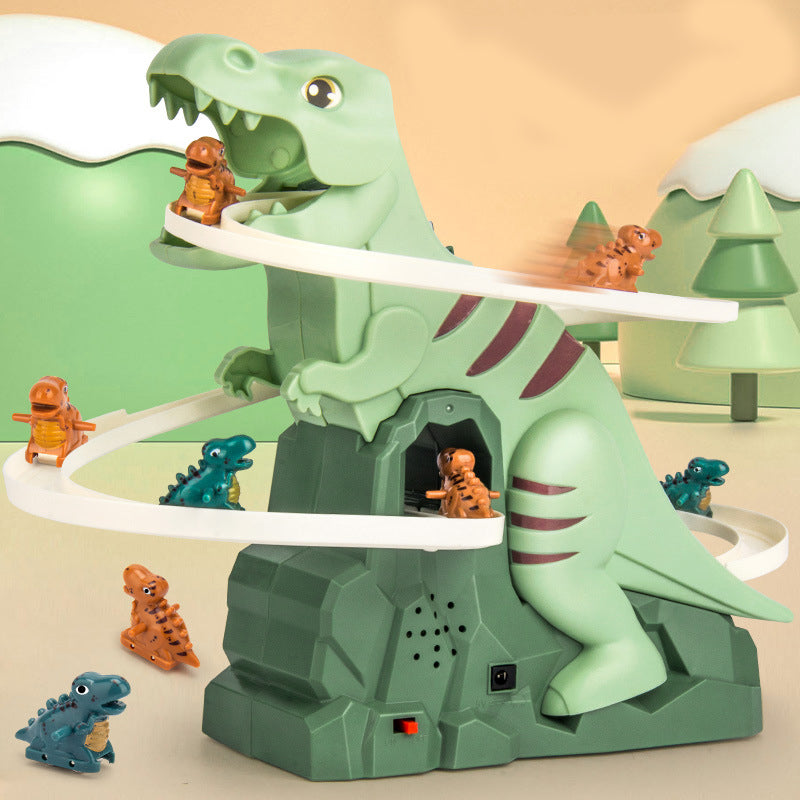 DinoRush Interactive Dinosaur Race Track with LED Cars & Auto-Climbing Action