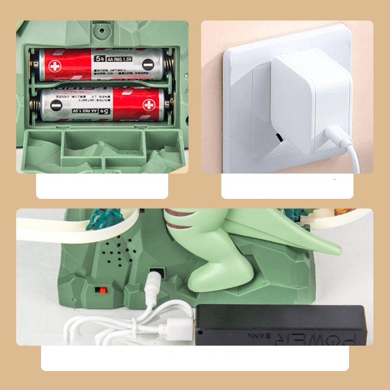 DinoRush Interactive Dinosaur Race Track with LED Cars & Auto-Climbing Action