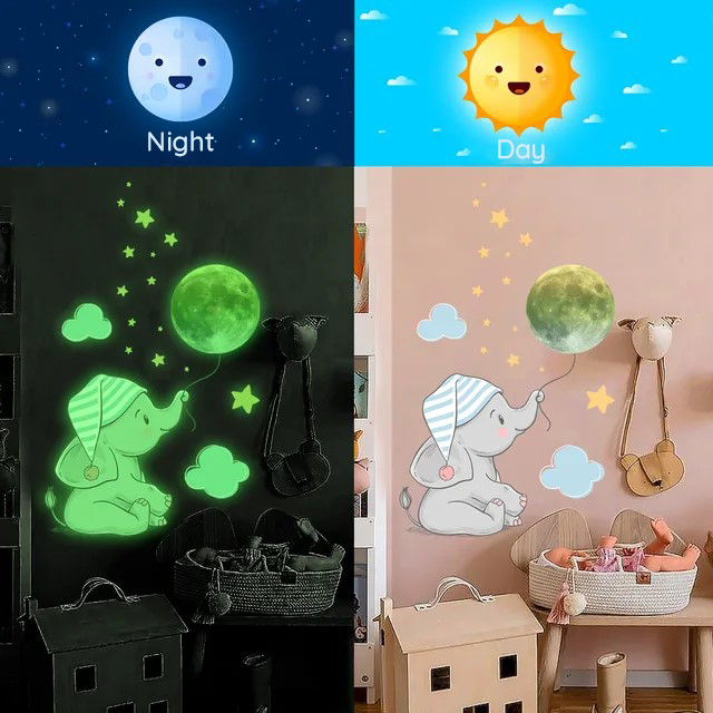 DreamGlow Glow-in-the-Dark Wall Stickers, Soothing Nighttime Room Décor for Kids