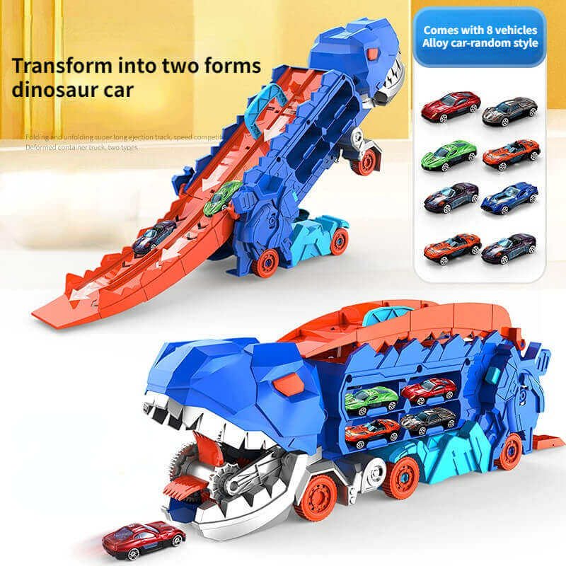 DinoHaul 3-in-1 Transport Truck with Race Track, Storage & Dinosaur Transform Playset