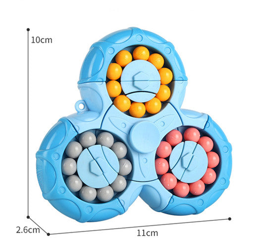 SensorySpin 2-in-1 Fidget Toy, Rubik’s Cube & Magic Bean Gyro Spinner