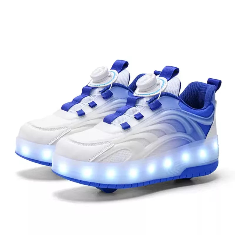 GlowRide LED Light Two-Wheel Roller Skate Shoes for Kids with LED Wheels