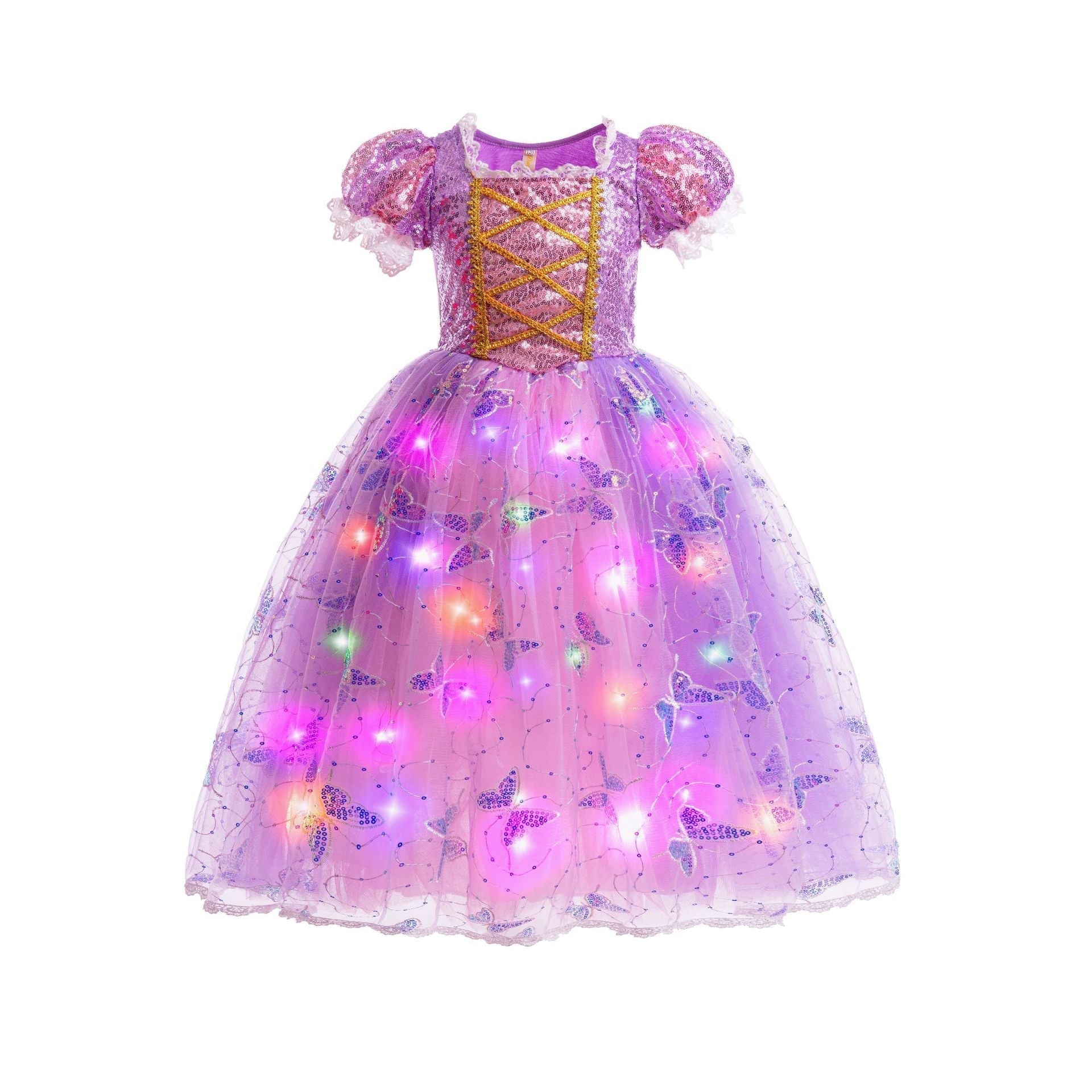 MermaGlow Light-Up Princess Dress for Kids, Mermaid Costume with Accessories