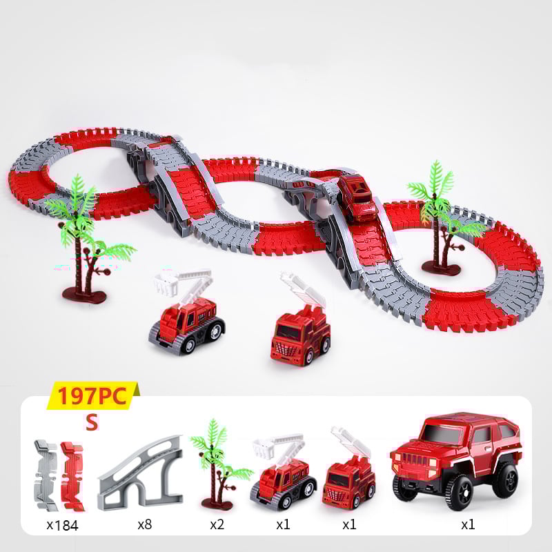 TrackTwist Flexible Race Track Set for Kids, Bendable DIY Car Road Play Toy