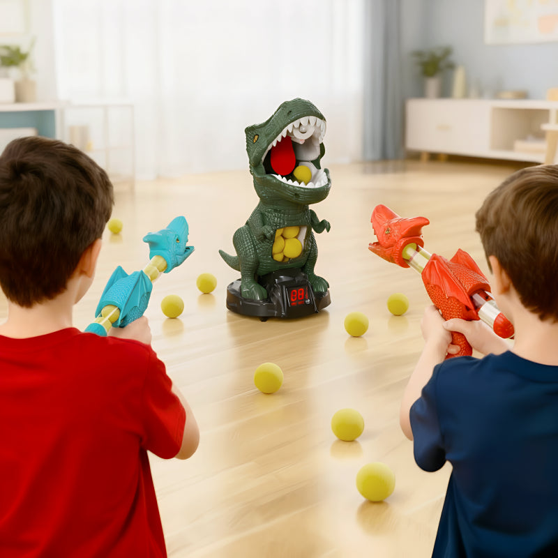 DinoBlaster Interactive Dinosaur Shooting Toy with Foam Balls for Kids Play