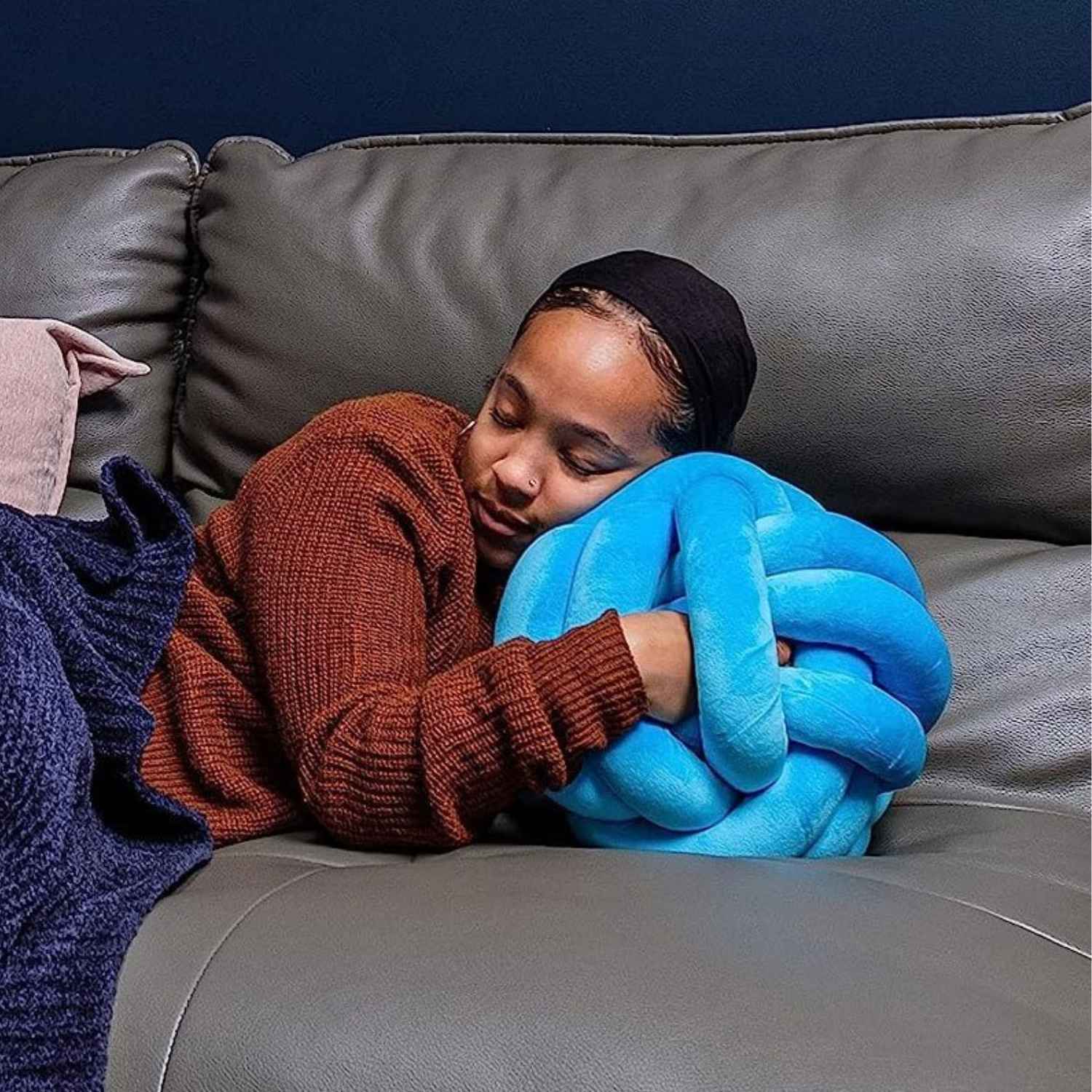 CalmiKnot Weighted Sensory Cuddle Pillow for Kids and Adults Comfort & Relaxation