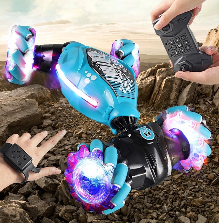 AirFlip Pro RC Stunt Car with Hand Gesture Control, 360° Spins & 4WD for Kids 6–14