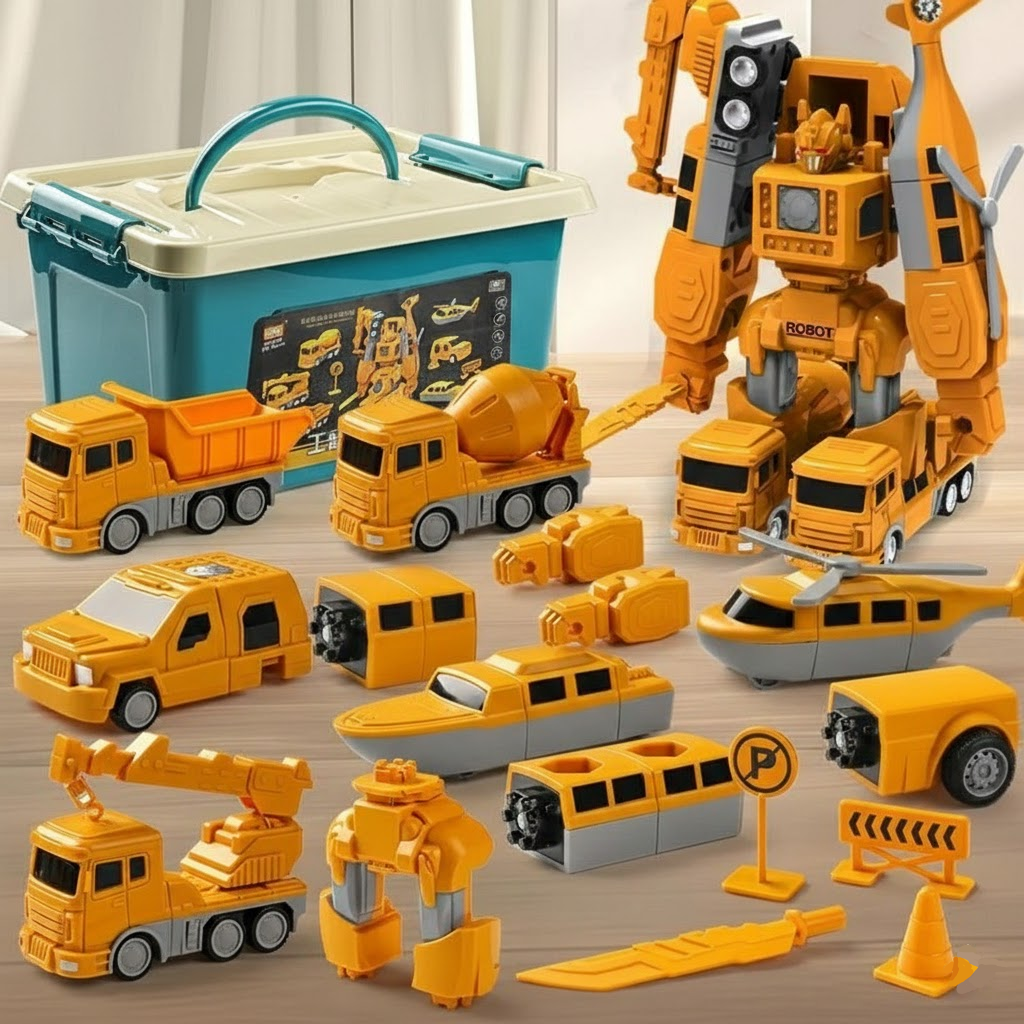 MagnaBot Magnetic Building Blocks Set, Transforming Robot Construction Toy