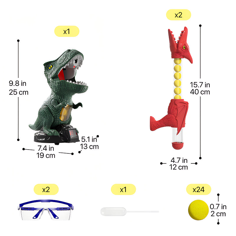DinoBlaster Interactive Dinosaur Shooting Toy with Foam Balls for Kids Play