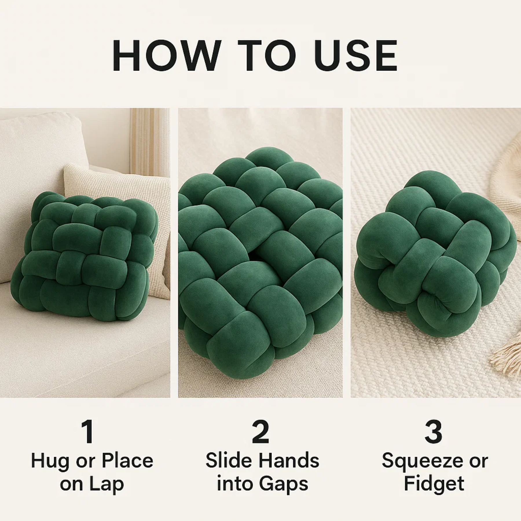 CalmiKnot Weighted Sensory Support Pillow for Deep Pressure Comfort and Relaxation