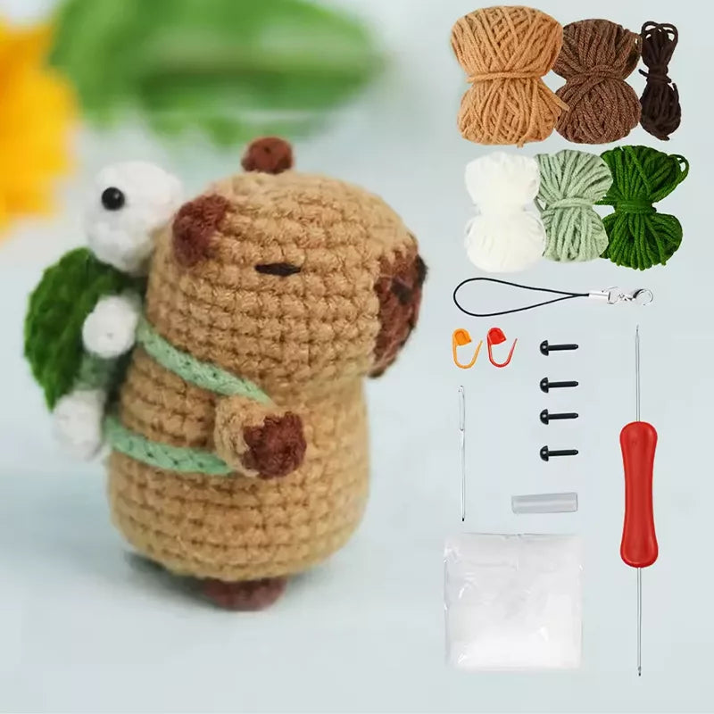CrochetPal Cute Capybara Crochet Beginner Kit DIY Craft for Kids and Teens