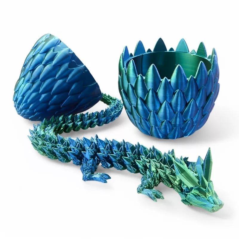 DragonFlex 3D Printed Articulated Dragon with Egg Fidget Toy