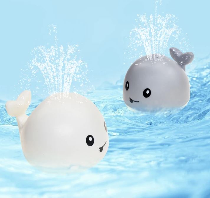 AquaWhale Light-Up Bath Toy with LED Spray, Water Play Fun for Kids