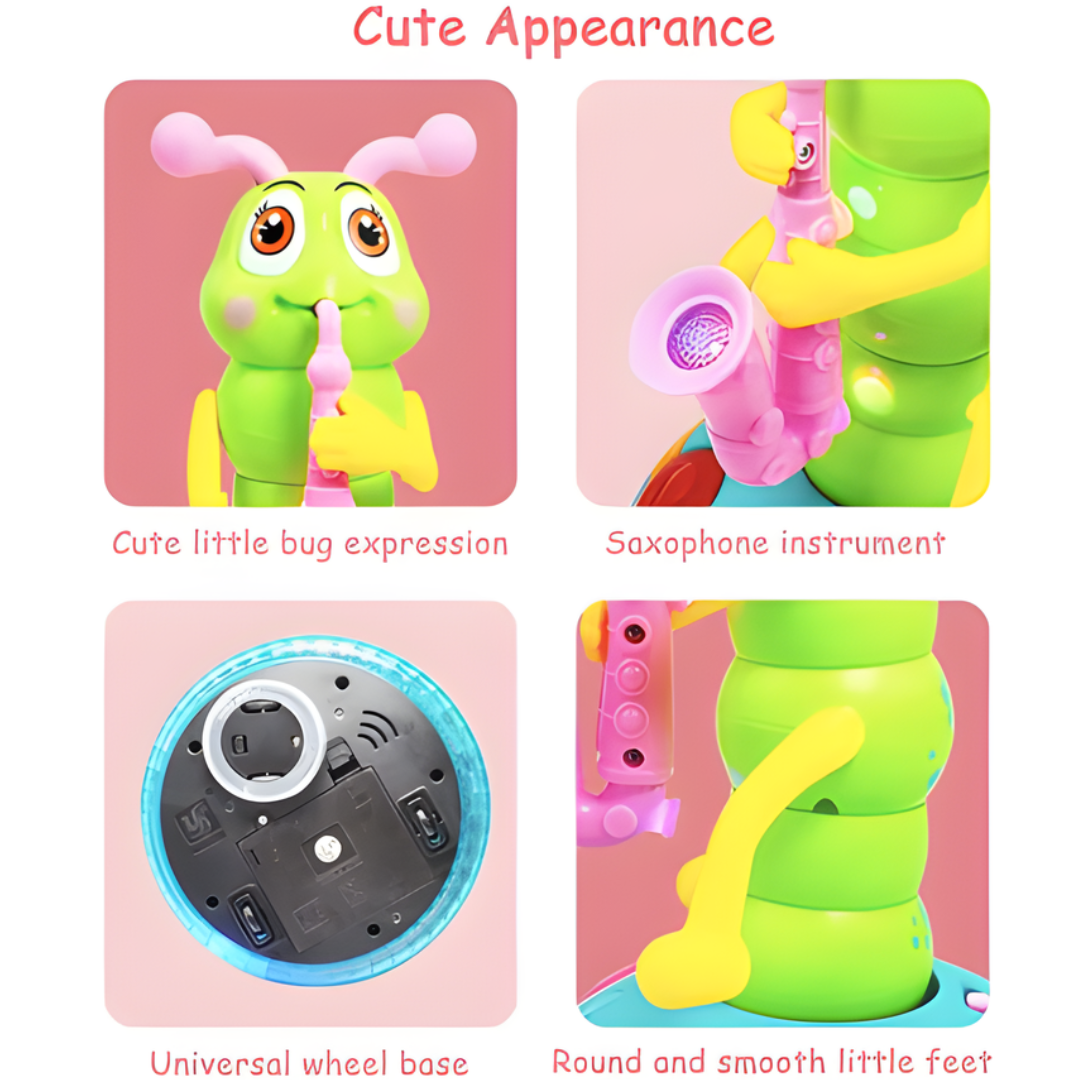 GlowCrawl Interactive Caterpillar Toy with Lights & Music, Sensory Play for Kids