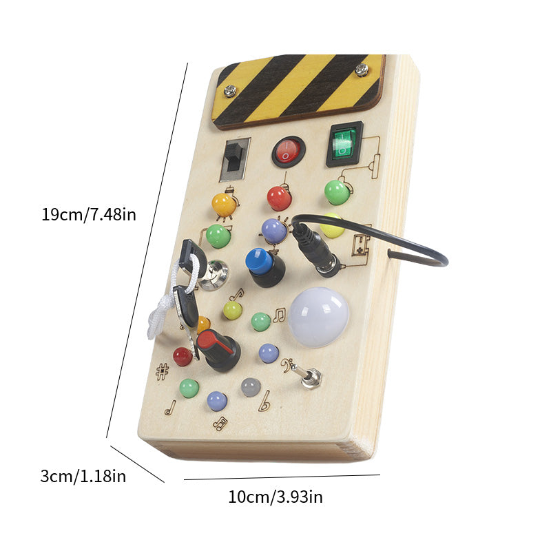 BusyBoard Pro Toddler Activity Panel Toy with Switches and Lights for Sensory Learning