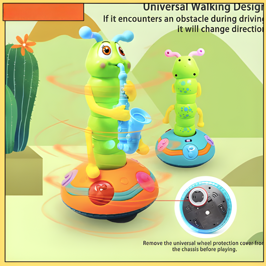 GlowCrawl Interactive Caterpillar Toy with Lights & Music, Sensory Play for Kids
