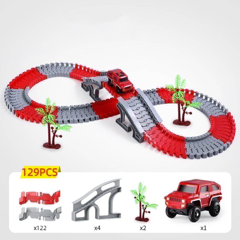 TrackTwist Flexible Race Track Set for Kids, Bendable DIY Car Road Play Toy