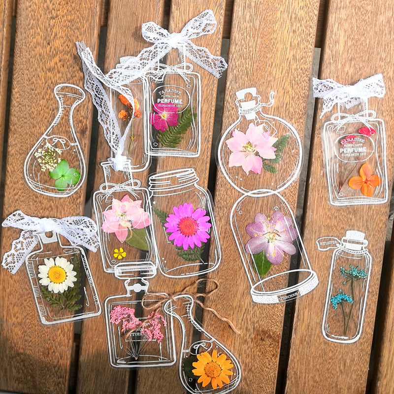 BloomCraft Transparent Flower Press Bookmark Set 30 Pieces for DIY Crafts and Gifts